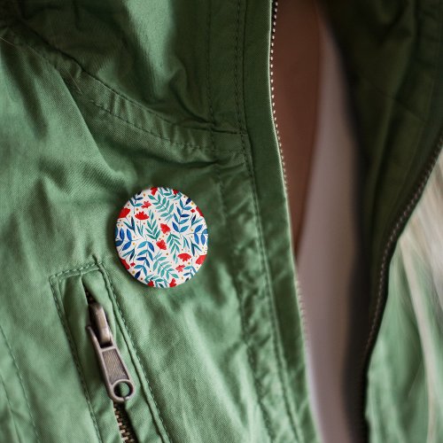 Magical garden _ red and turquoise button