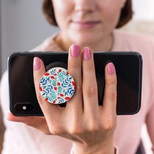 Magical garden _ red and turquoise PopSocket