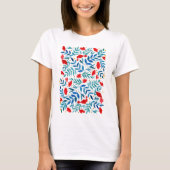 Magical garden - red and turquoise T-Shirt (Front)