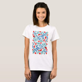 Magical garden - red and turquoise T-Shirt (Front Full)