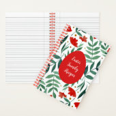 Magical garden watercolor flowers in red and green notebook (Inside)