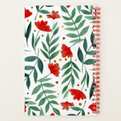 Magical garden watercolor flowers in red and green notebook (Back)