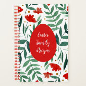 Magical garden watercolor flowers in red and green notebook (Front)