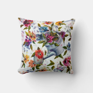 Magical Garden Watering Can Throw Pillow