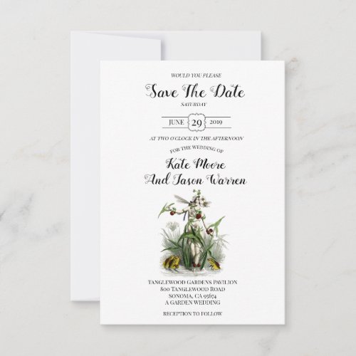 Magical Garden Wedding Burgundy Green Save The Date