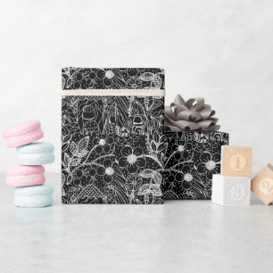 Magical Garden Whimsical Ink Pattern Wrapping Paper