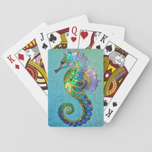 Magical Gilded Seahorse Playing Cards