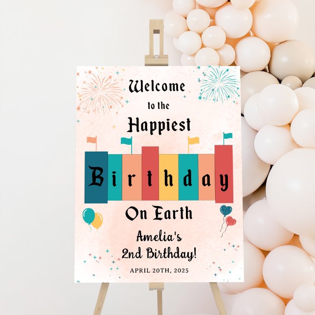 Magical Girl Modern Birthday Party Welcome Sign (Creator Uploaded)