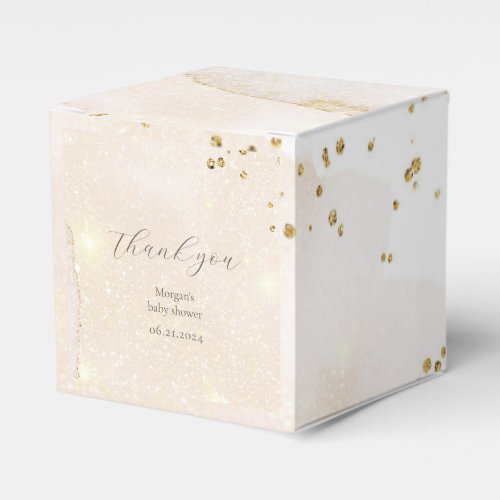 Magical Glitter Abstract Baby Shower Monogram Favor Boxes
