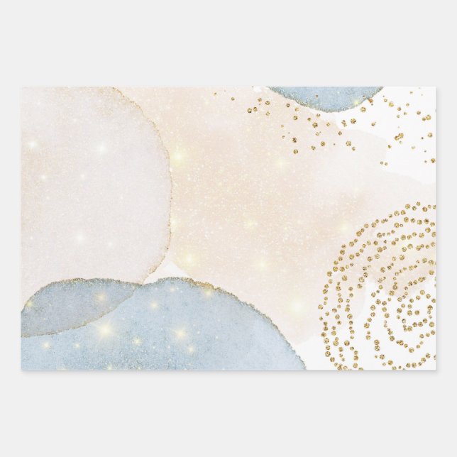 Magical Glitter Abstract Baby Shower Wrapping Paper Sheets (Front)