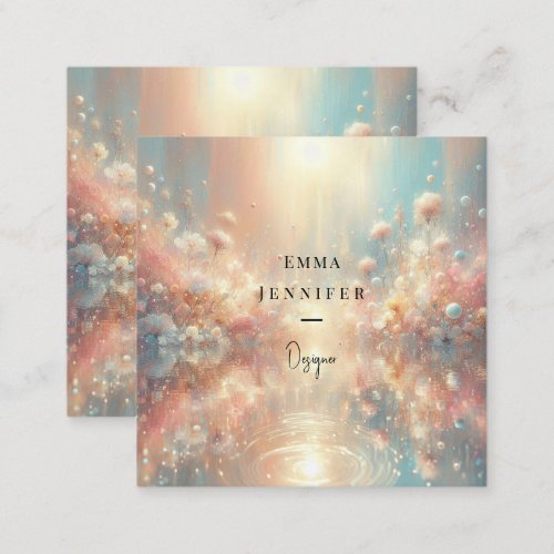 Magical glitter background square business card