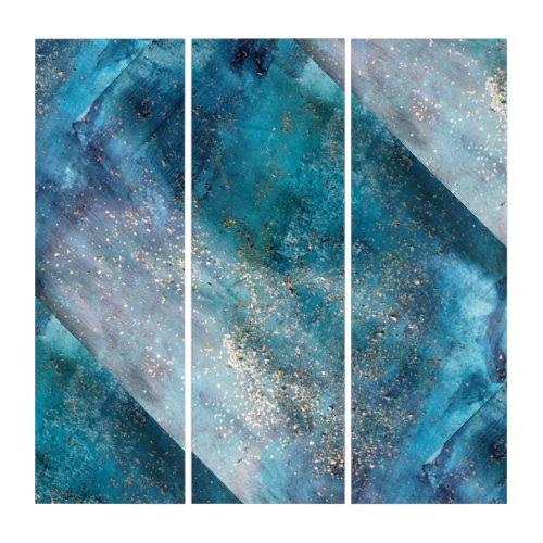 Magical Glittery Blue Abstract Modern Art