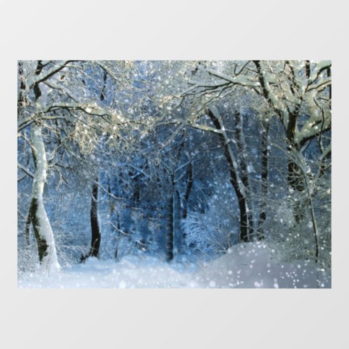 Magical Glittery Sunshine Snow Forest Wonderland Window Cling