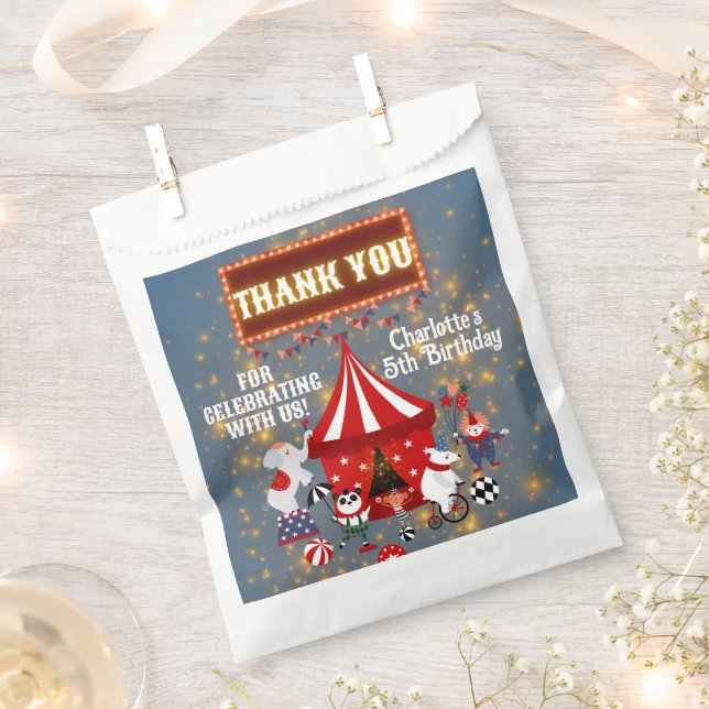Magical Glowing Carnival Circus Party Thank You Favor Bag (Clipped)