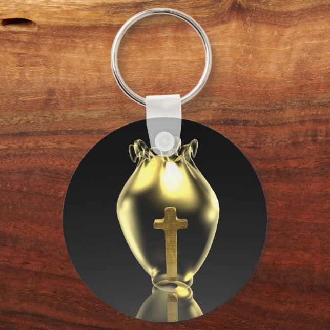 Magical glowing chalice in the church.personalized keychain (Front)