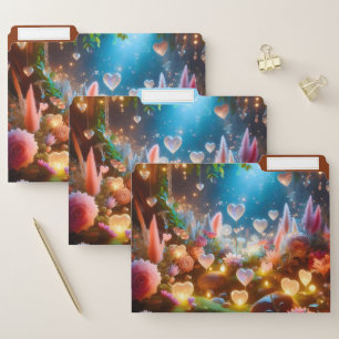 Magical Glowing Flowers Heart Garden File Folder