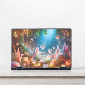 Magical Glowing Flowers Heart Garden HP Laptop Skin