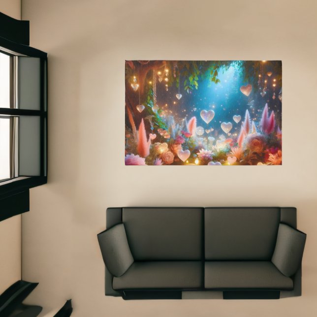 Magical Glowing Flowers Heart Garden  Rug (Insitu (Indoor 1))