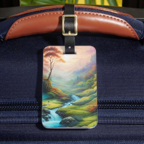 Magical Glowing Forest Nature Landscape  Luggage Tag