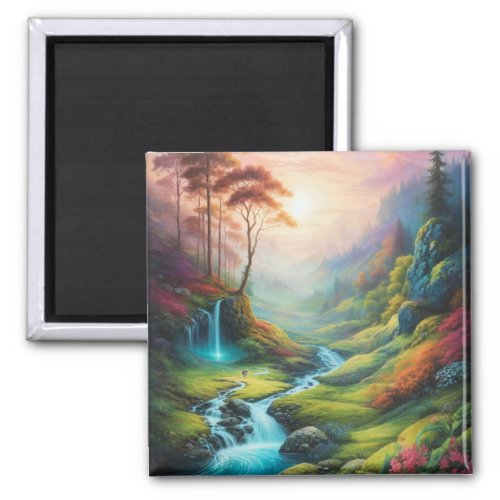 Magical Glowing Forest Nature Landscape  Magnet