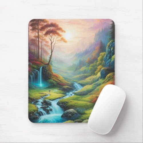 Magical Glowing Forest Nature Landscape  Mouse Pad