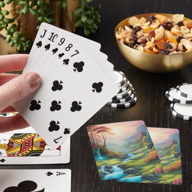 Magical Glowing Forest Nature Landscape  Poker Cards (In Situ)