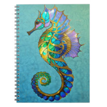 Magical Gold Gilded Seahorse Journal