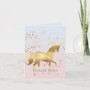 Magical Gold Unicorn Letterpress Thank You Card
