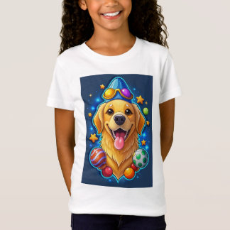 Magical Golden Retriever Puppy with Stars T-Shirt
