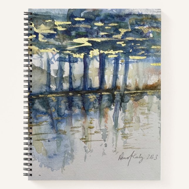 Magical Golden Trees spiral note book  (Front)