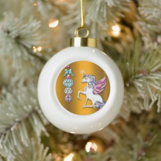 Magical Golden Unicorn Christmas