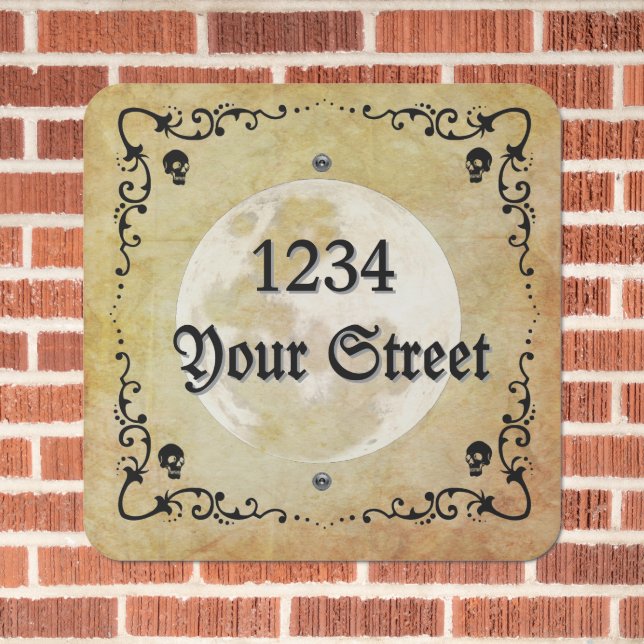 Magical Goth Address Metal Sign (In Situ(Brick))