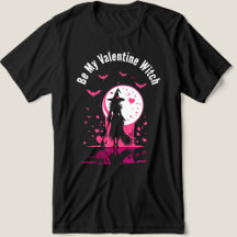 Magical Gothic pink hearts Be My Valentine Witch