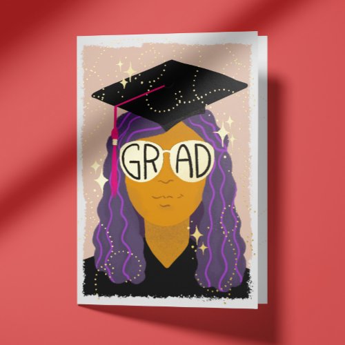 Magical Grad Glasses Congratulations Graduate Foil Greeting Card