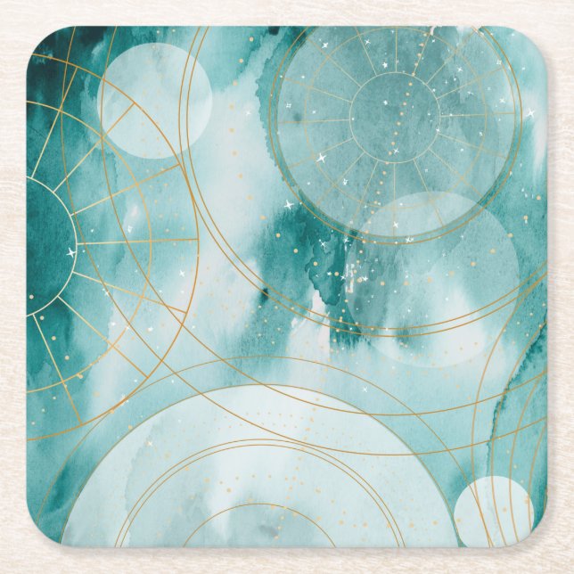 Magical Graduation Stars II Square Paper Coaster (Front)