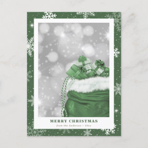 Magical Green Merry Christmas Holiday Postcard