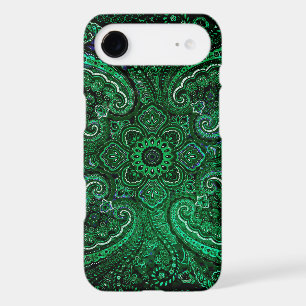 Magical Green Paisley on Black Backgraund iPhone 17 Air Case