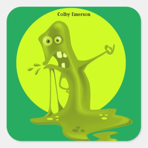 Magical Green Slime _ Fun Slimy Science Monster Square Sticker