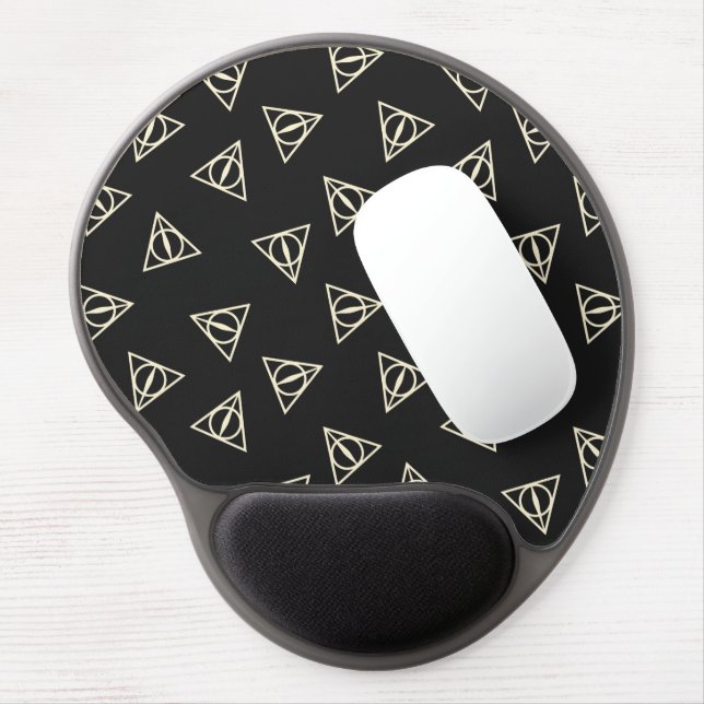 Magical Grey Yellow Triangle Circle Wand Symbol Gel Mouse Pad (Left Side)