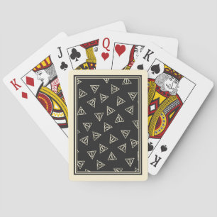 Magical Grey Yellow Triangle Circle Wand Symbol Poker Cards