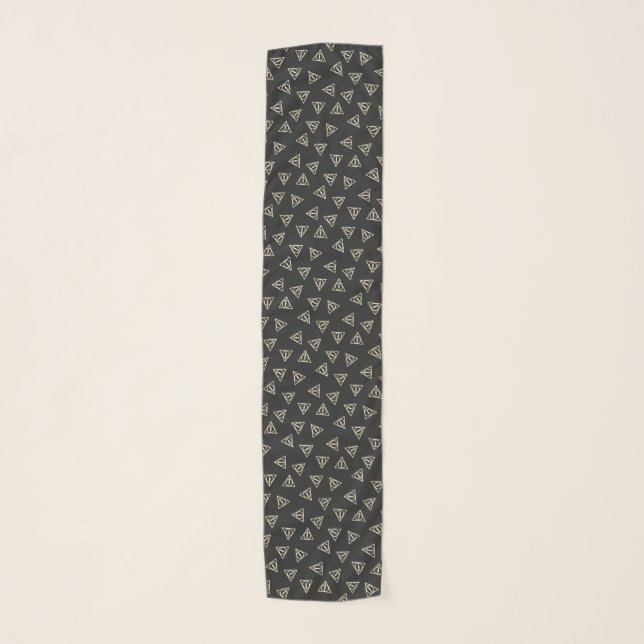 Magical Grey Yellow Triangle Circle Wand Symbol Scarf (Front)