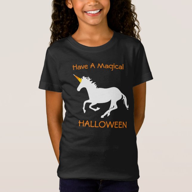 Magical Halloween Candy Corn Unicorn T-Shirt (Front)