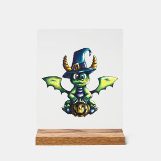 Magical Halloween Dragon Design Acrylic Sign