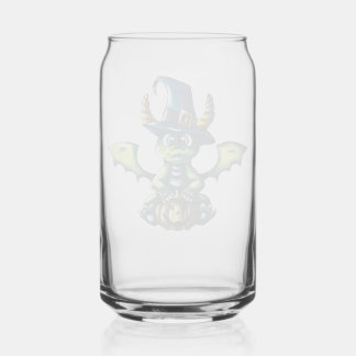 Magical Halloween Dragon Design Can Glass