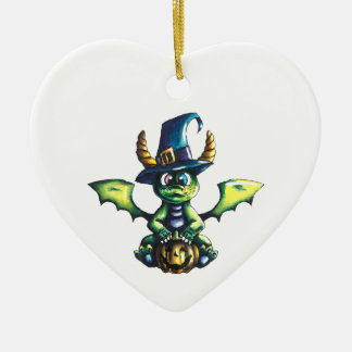Magical Halloween Dragon Design Ceramic Ornament