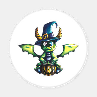 Magical Halloween Dragon Design Coaster Set