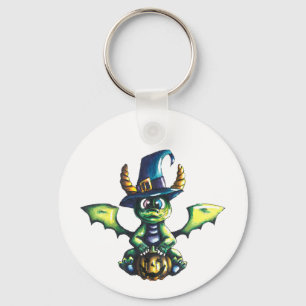 Magical Halloween Dragon Design Keychain