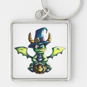 Magical Halloween Dragon Design Keychain
