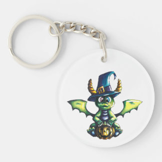 Magical Halloween Dragon Design Keychain