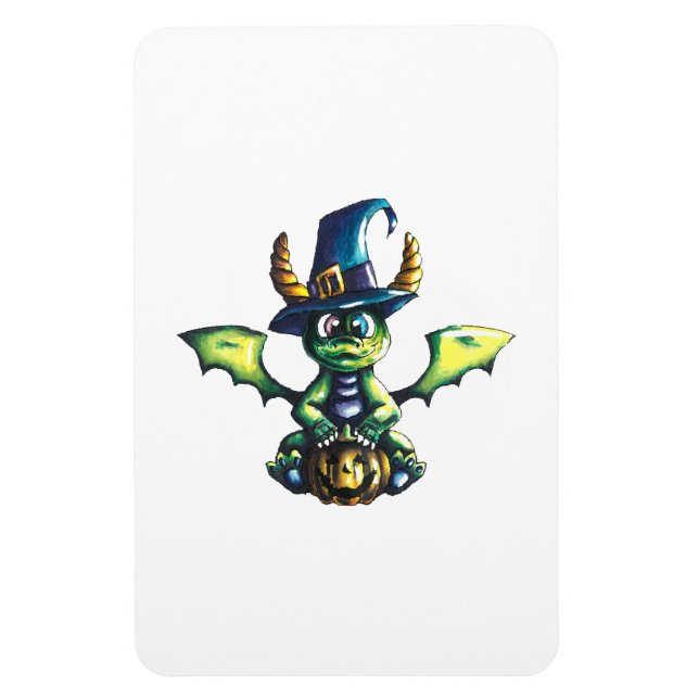 Magical Halloween Dragon Design Magnet (Vertical)